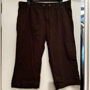 Plus-Sized Army Green Elastic Waist Drawstring Pants with Front Pockets – Size 2